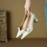 LBSFY  -  2024 New Women Pumps Spring Summer Office Ladies Party Pointed Toe Thin Heels Soft Genuine Leather Shoes Woman Fashion Elegant
